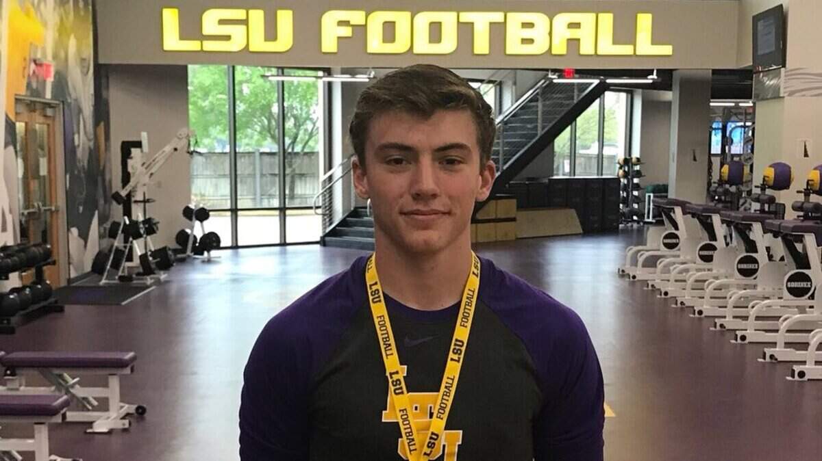 Weatherford QB Ken Seals on his visit to LSU March 17.