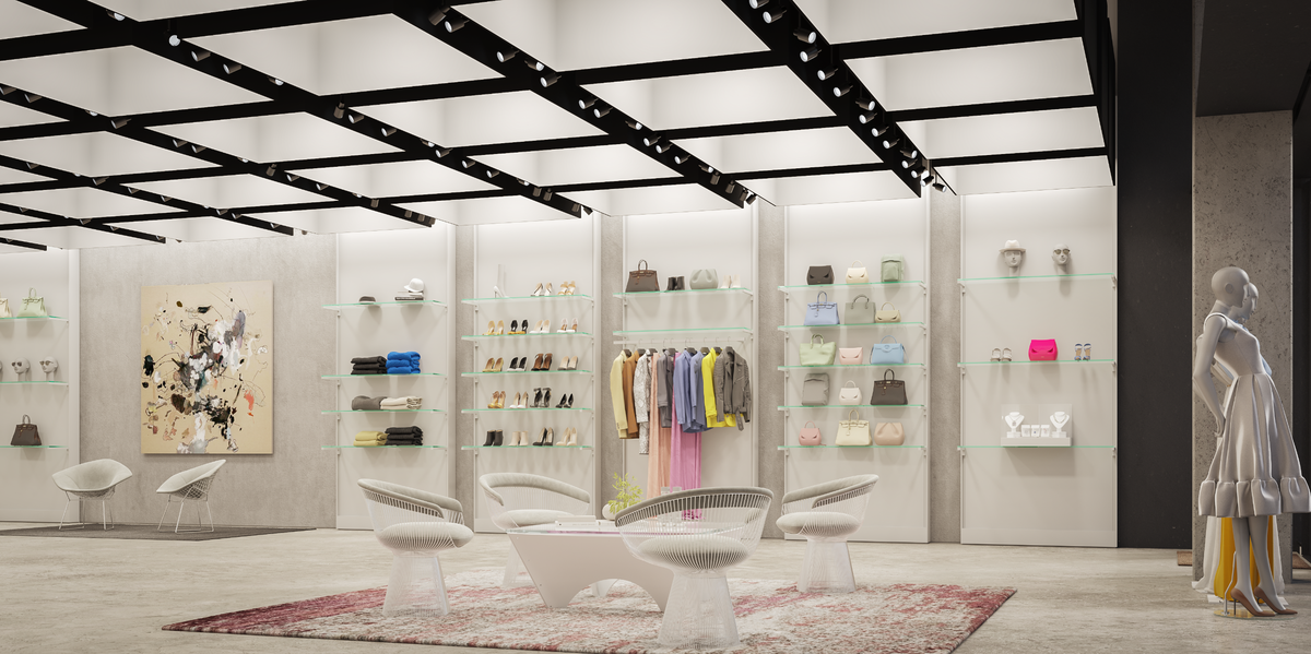 A rendering of the inside of the Forty Five Ten Boutique that will open at 3220 W. Seventh Street in Fort Worth. 