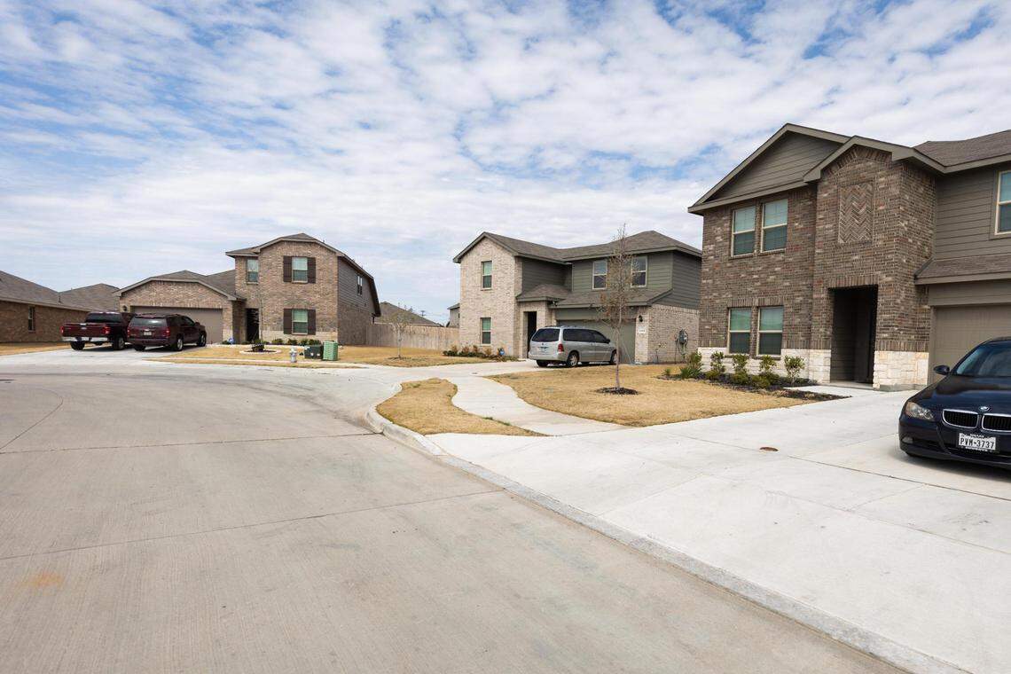 New starter homes at the D.R. Horton’s Express Homes development near Crowley.