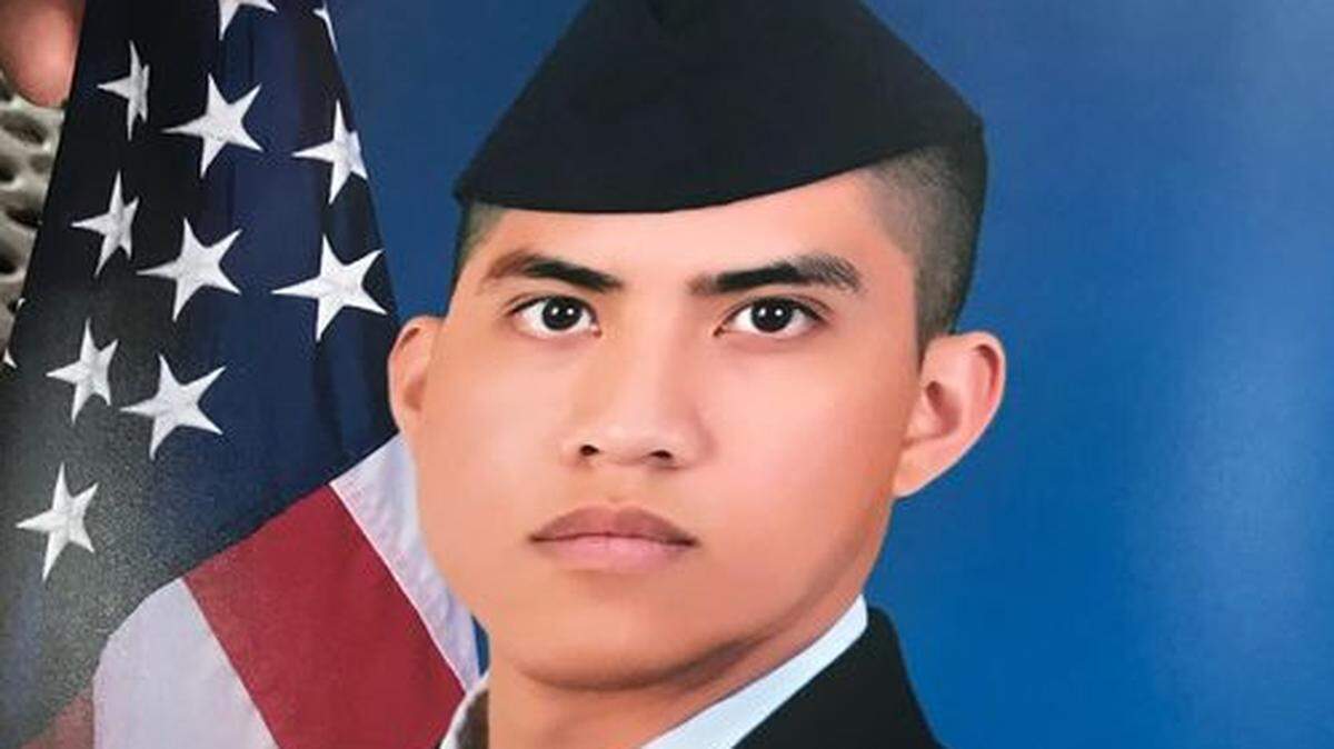 Air Force member Elijah Posana, 22, is missing after swimming near Surfside Beach in Texas on Sunday.
