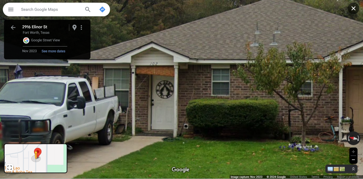 A sign on the front door of Bo William Aurell’s Fort Worth home features two crossed pistols and the words, “We don’t call 911.” Aurell shot a Tarrant County sheriff’s deputy who tried to serve warrants at his residence on Elinor Street on Wednesday, Aug. 7, 2024, authorities said.