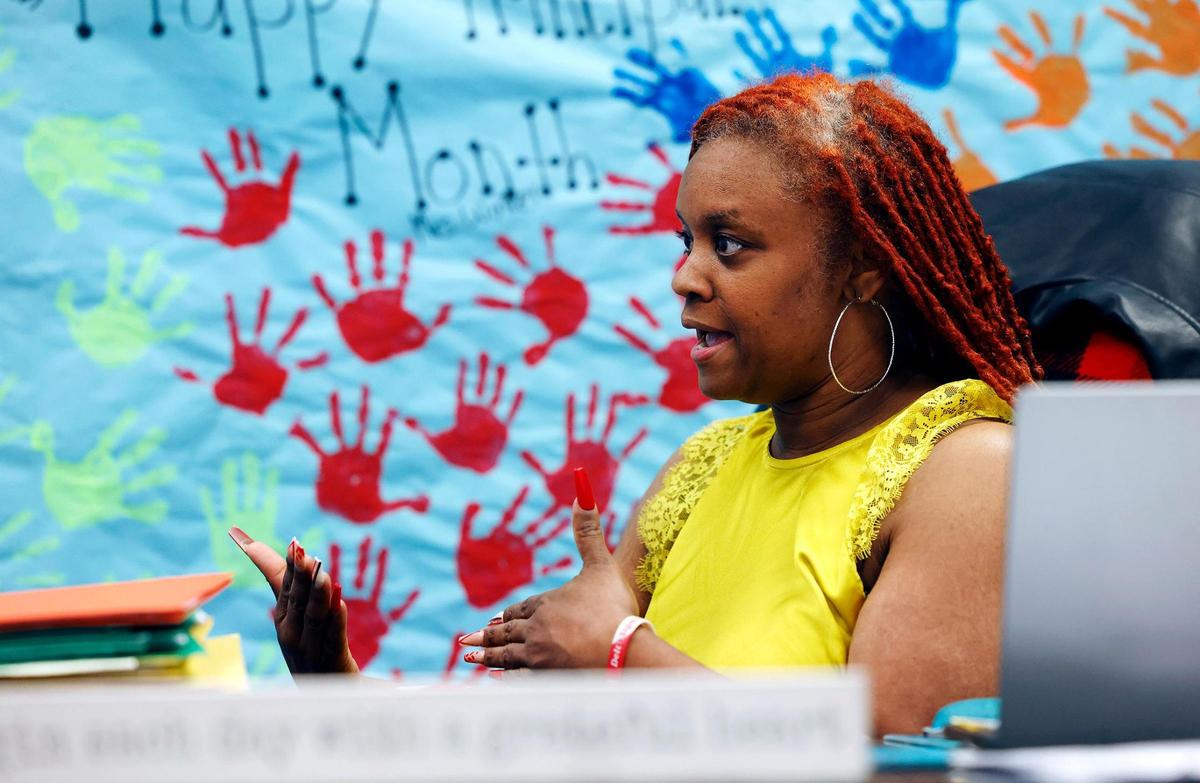 Clifford Davis Elementary School Principal Ebony Key talks about some of the unique challenges her school faces on Feb. 3. Clifford Davis is Fort Worth ISD’s lowest-performing school.