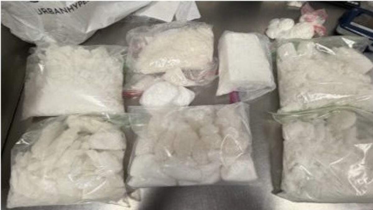 Officers seized 5,023 grams of methamphetamine, 586 grams of cocaine, four grams of crack cocaine, two firearms and $108,932 in cash. 