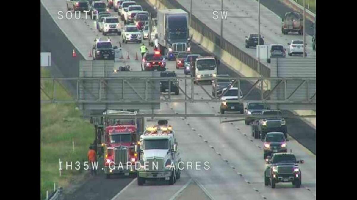 A wrong-way truck driver crashed late Sunday on an Interstate 35W service road in south Fort Worth, police said.