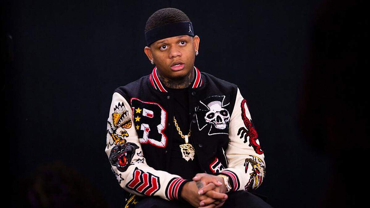 Yella Beezy talks during a photoshoot at The Dallas Morning News photo studio. The rapper was released on bond Friday, March 28, after he was indicted on a charge of capital murder in the 2020 shooting death of Mo3.