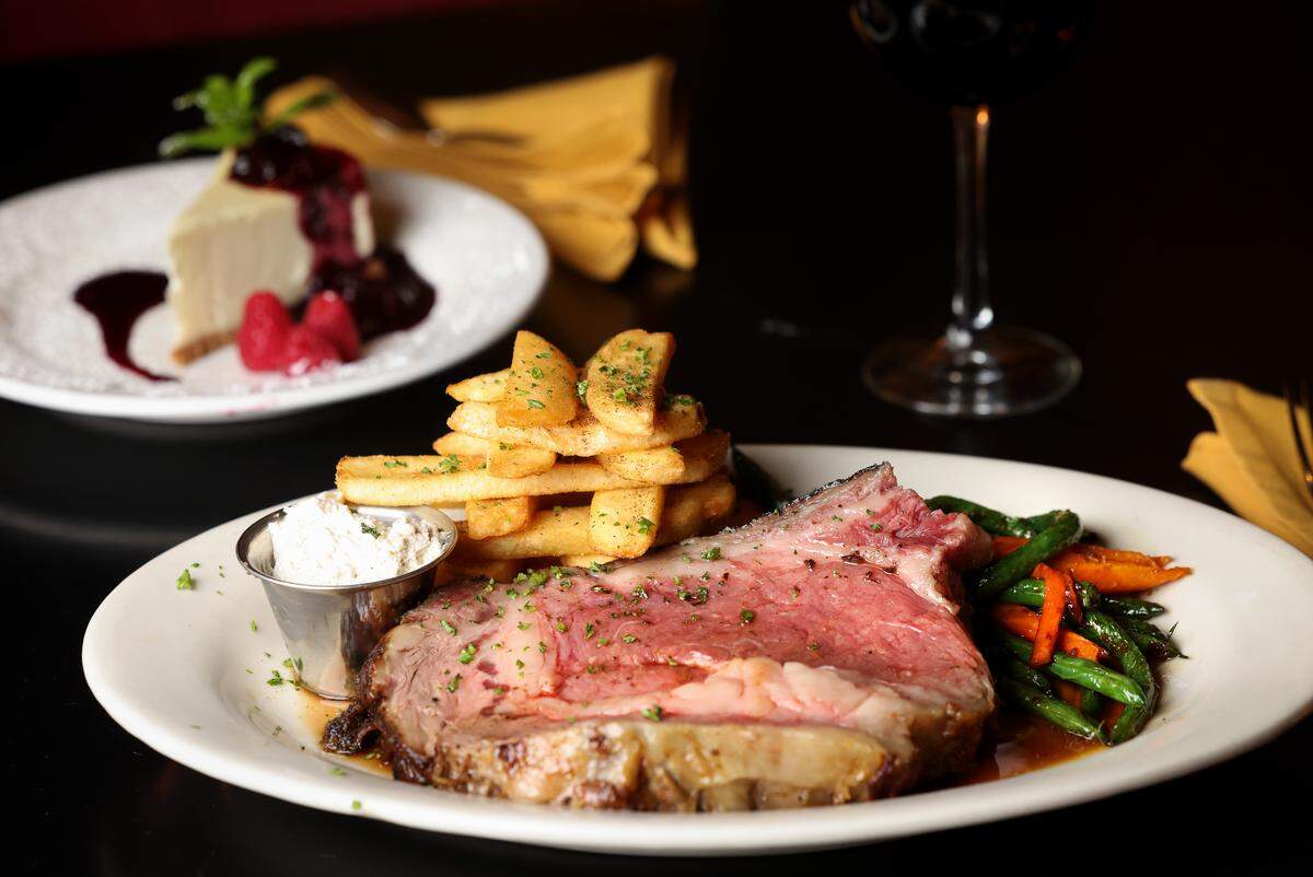 The pecan-smoked prime rib is one of the Stock Show specials at Michaels Cuisine in Fort Worth.