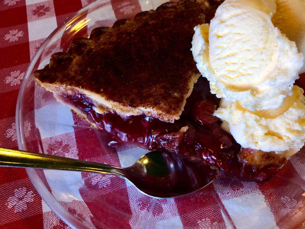 Cherry pie with ice cream at the Star Cafe in the Stockyards.