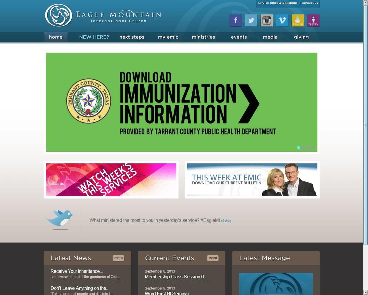 When a measles outbreak struck Eagle Mountain International Church in 2013, the church openly promoted vaccinations on its homepage.