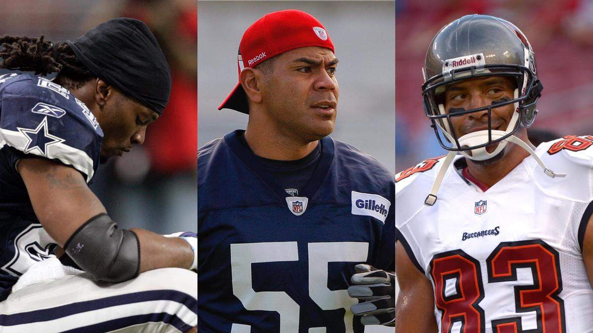 The recent death of former Dallas Cowboys running back Marion Barber (L) has led many former players to conclude that he was suffering from Chronic Traumatic Encephalopathy (CTE). The brain-related diseases were found in the brains of deceased NFL players Junior Seau (center), and Vincent Jackson.