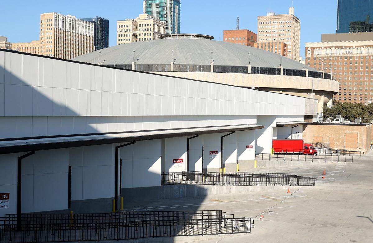 The Fort Worth Convention Center's new expansion includes a new loading dock area with more bays as seen on Monday, Dec. 8, 2025, in downtown Fort Worth. The $95 million project included new food and beverage facilities, the addition of an, southeast entrance and terrace and additional loading docks.