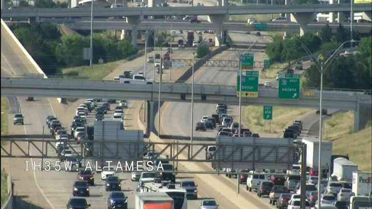 Emergency personnel closed traffic lanes along the Interstate 35W and Interstate 20 interchange early Wednesday evening in south Fort Worth as they responded to a mental health incident.
