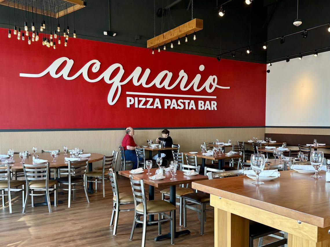 Acquario Pizza Pasta & Bar is in a strip shopping center on Keller Parkway near Keller Town Center in Keller, Texas, as seen March 2, 2026.