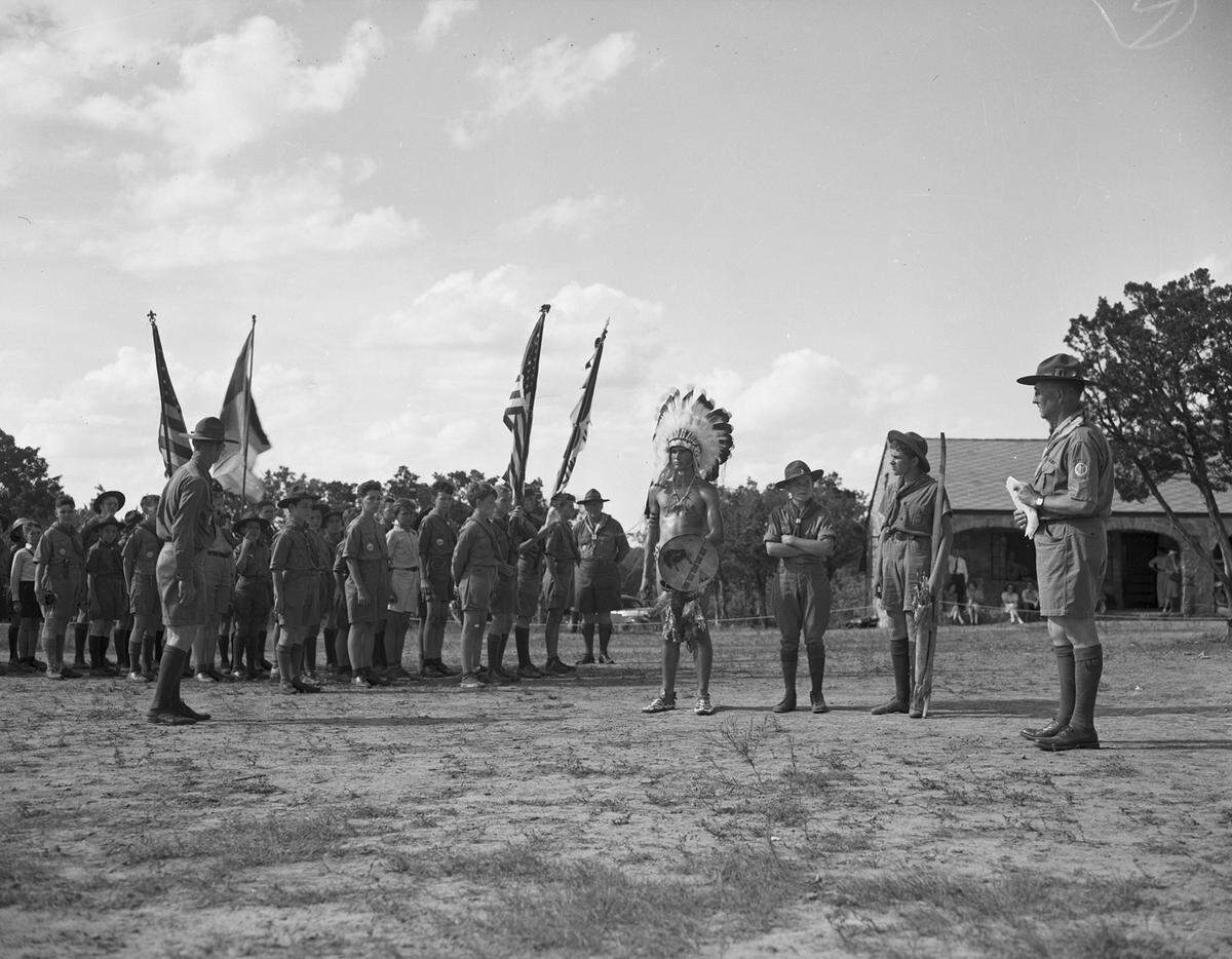 June 23, 1940: Boy Scouts at Worth Ranch. D.H.B. Todd, right.
