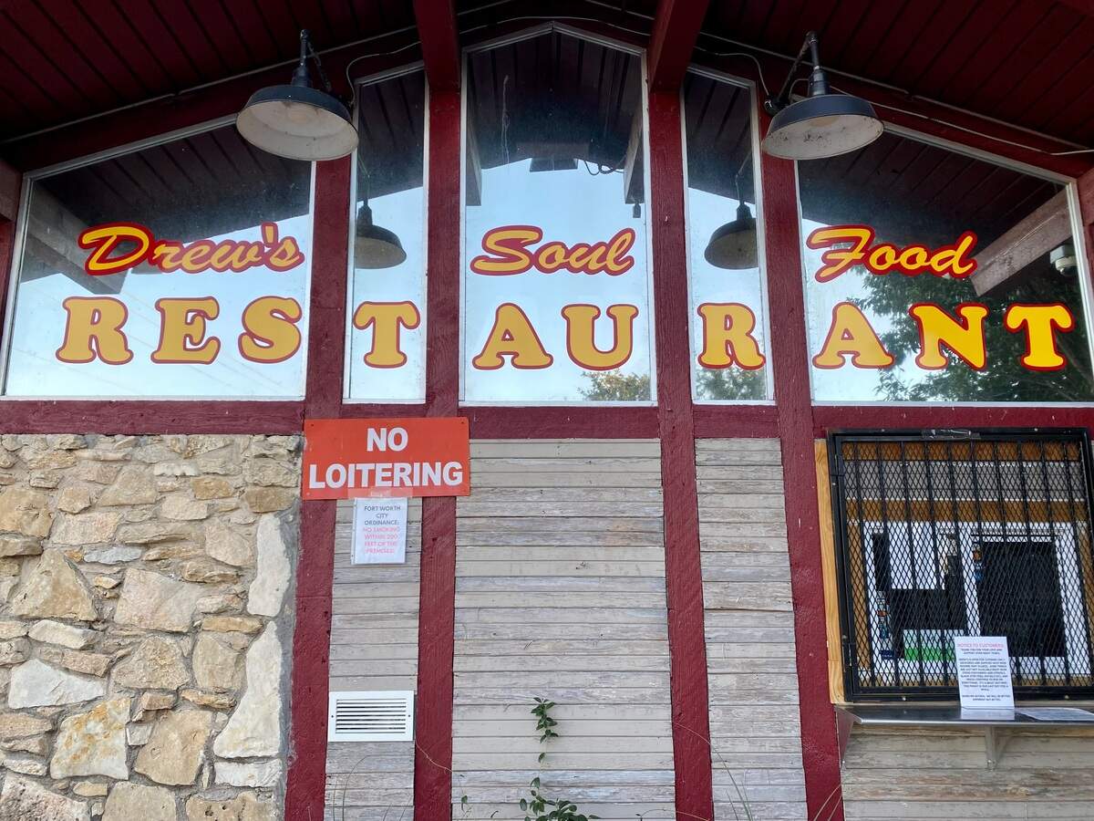 Drew’s Place restaurant closed over high food prices and lack of supply, a note on the window says.