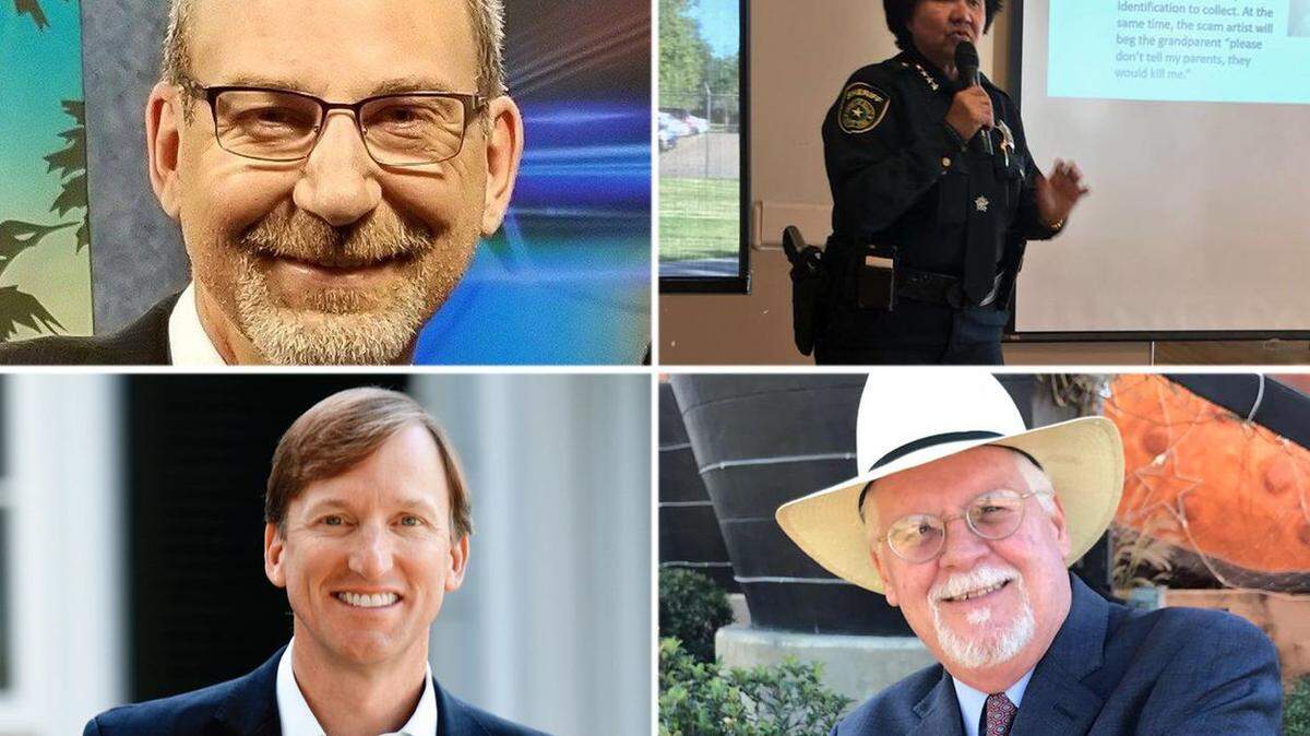Clockwise from top left: Dallas businessman Jeffrey Payne, Dallas County Sheriff Lupe Valdez, former congressional candidate Tom Wakely and Andrew White, son of former Texas Gov. Mark White.