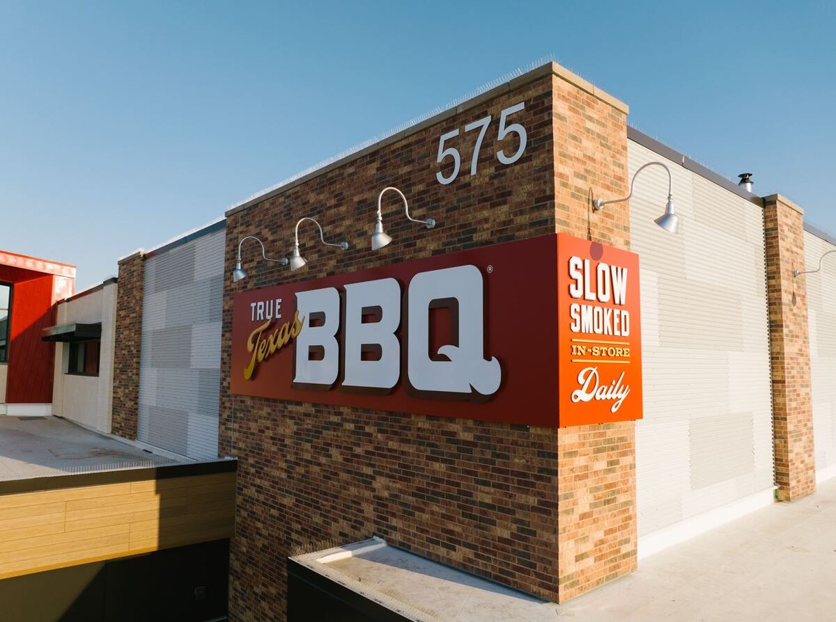 H-E-B features a True Texas BBQ restaurant with a drive-thru attached.