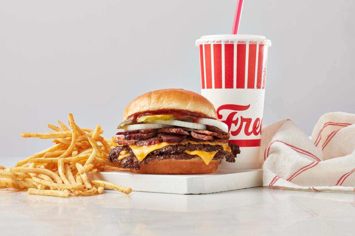 The Steakburger with BBQ brisket at Freddy’s.