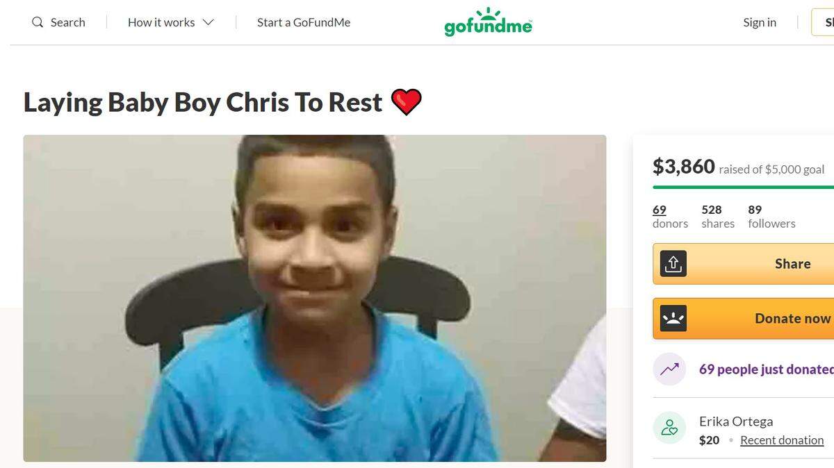 Chris, 11, died after being struck by an oncoming vehicle on West Loop 820 near Camp Bowie West Boulevard on Tuesday.