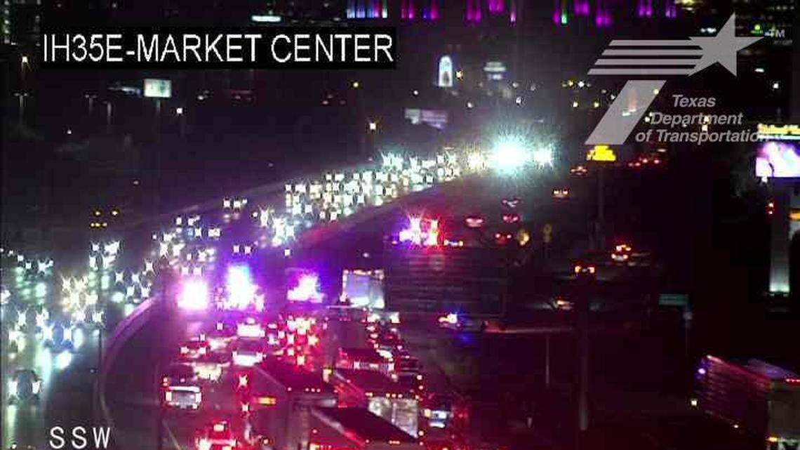 A pedestrian died early Monday when he or she was struck by a vehicle on Interstate 35E near Oak Lawn Avenue in Dallas County, authorities said.