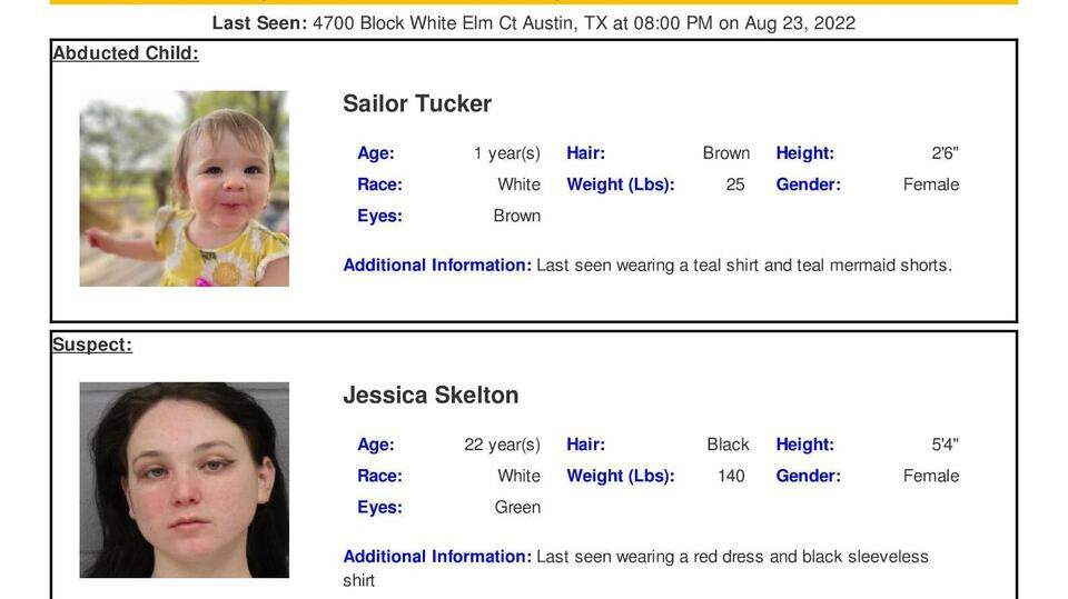 Amber Alert canceled after 1-year-old in Austin found safe | Fort Worth ...