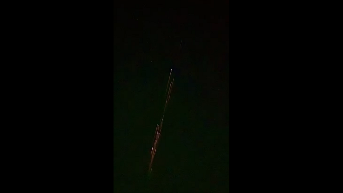Space debris burning up in the sky over North Texas Saturday night.