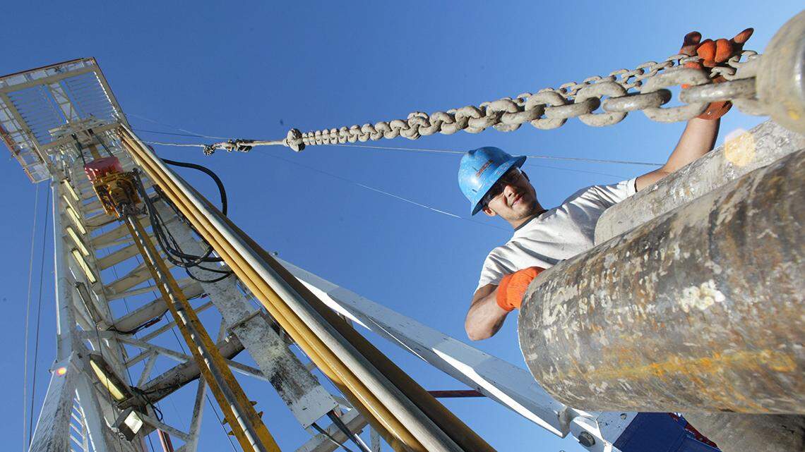 A natural gas rig run by Quicksilver Resources in Fort Worth, Texas, Thursday, April 26, 2007.  (M.L. Gray/Fort Worth Star-Telegram/MCT/Sipa USA)