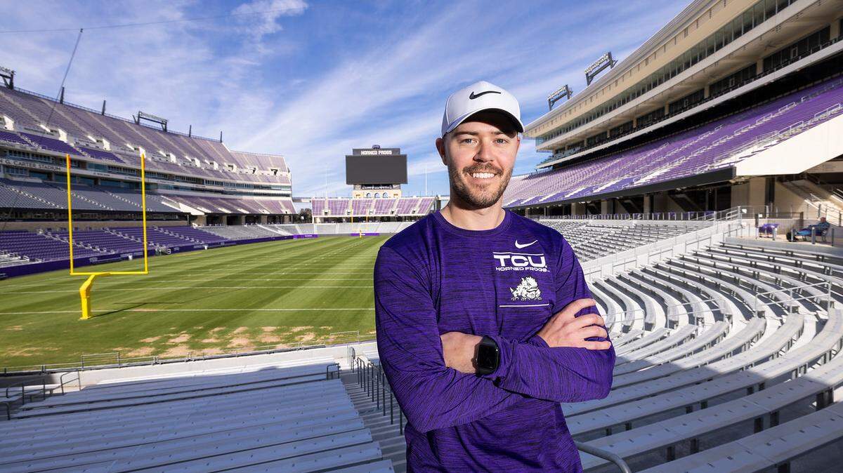 Garrett Riley is in his first season TCU’s offensive coordinator, following Sonny Dykes from SMU to TCU.