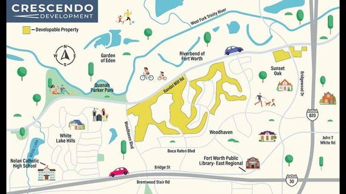 Crescendo Development took another step towards its goal of revitilizing the abandoned golf course at Woodhaven. A map of a neighborhood redevelopment