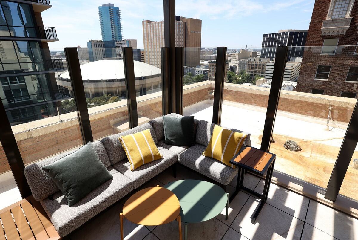 The penthouse floor of Le Meridien Downtown Fort Worth features the ANNEX rooftop lounge as seen on Monday, Aug. 19, 2024.