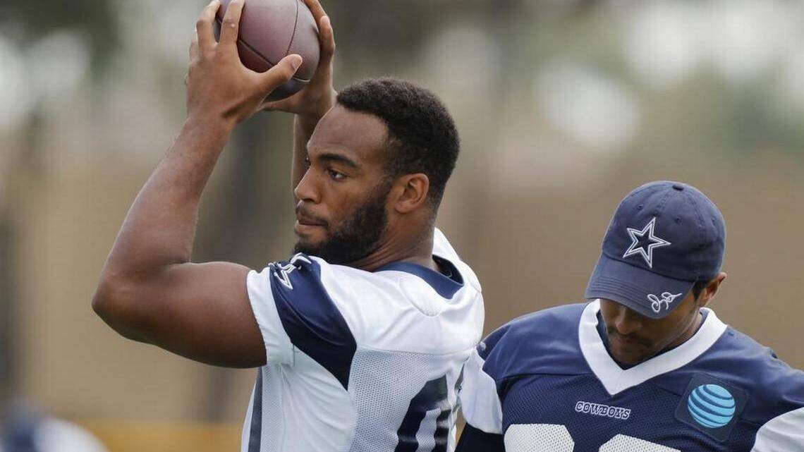 Former Baylor basketball player Rico Gathers, who is trying to make the Cowboys as a tight end, still struggles with the nuances of football in terms of blocking assignments, alignments and changing defensive fronts.