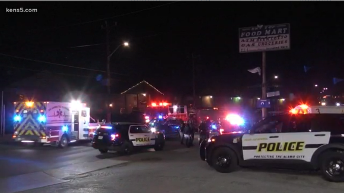 San Antonio police responded to an alleged street racing event Sunday after two teenagers were injured in a firework mishap.