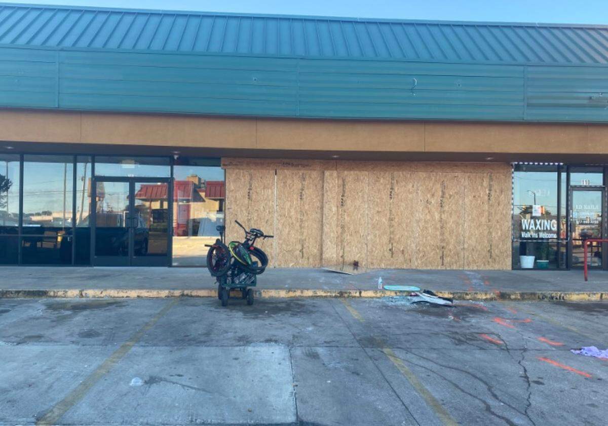 This is where witnesses told Fort Worth police a stolen black truck drove through the front on of the business Wednesday Nov. 10, 2021, and then the vehicle drove back and forth multiple times inside of the building. A man was killed in the business.