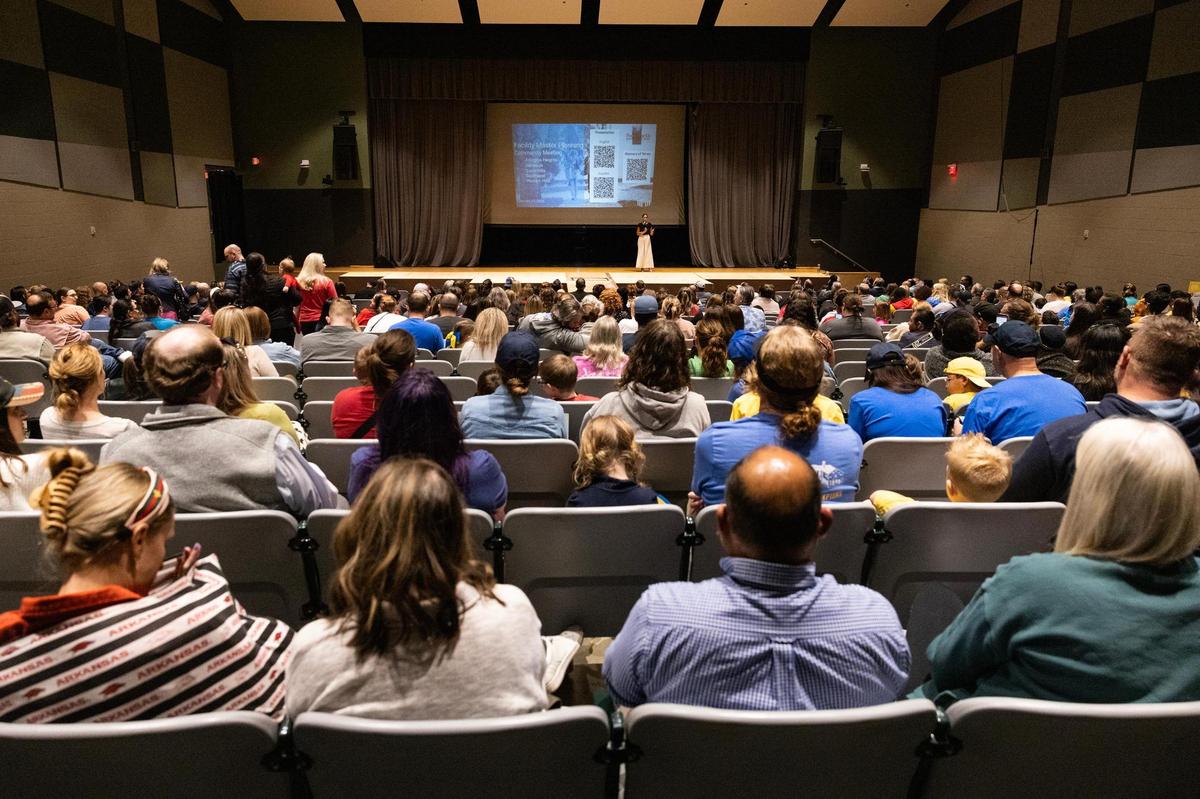 Hundreds of parents attend the third Fort Worth Independent School District community meeting to discuss potential school closures at Benbrook Middle-High School in Fort Worth on Thursday, Feb. 27.