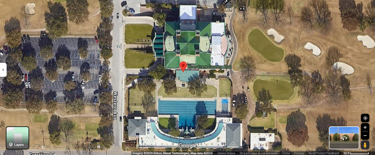 An overhead view of Fort Worth’s River Crest Country Club, which is located at 1501 Western Ave.