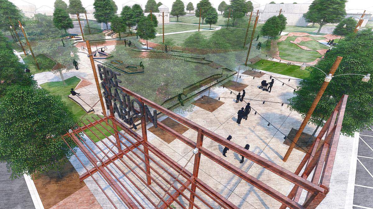 The expanded Fire Station Park will break ground Wednesday with a 15,000 square foot skate plaza courtesy of a $300,000 donation from Dickies.