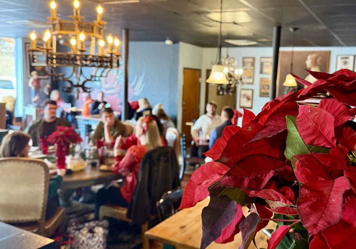 The dining room at Enchiladas ¡Olé! on West Magnolia Avenue, as seen Dec. 16, 2025.