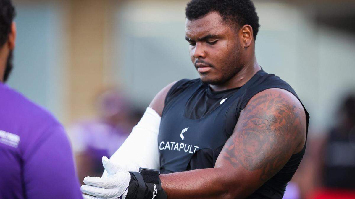TCU Damonic Williams (52) will start at nose tackle against Colorado. The true freshman will be tested by Colorado’s rushing attack.