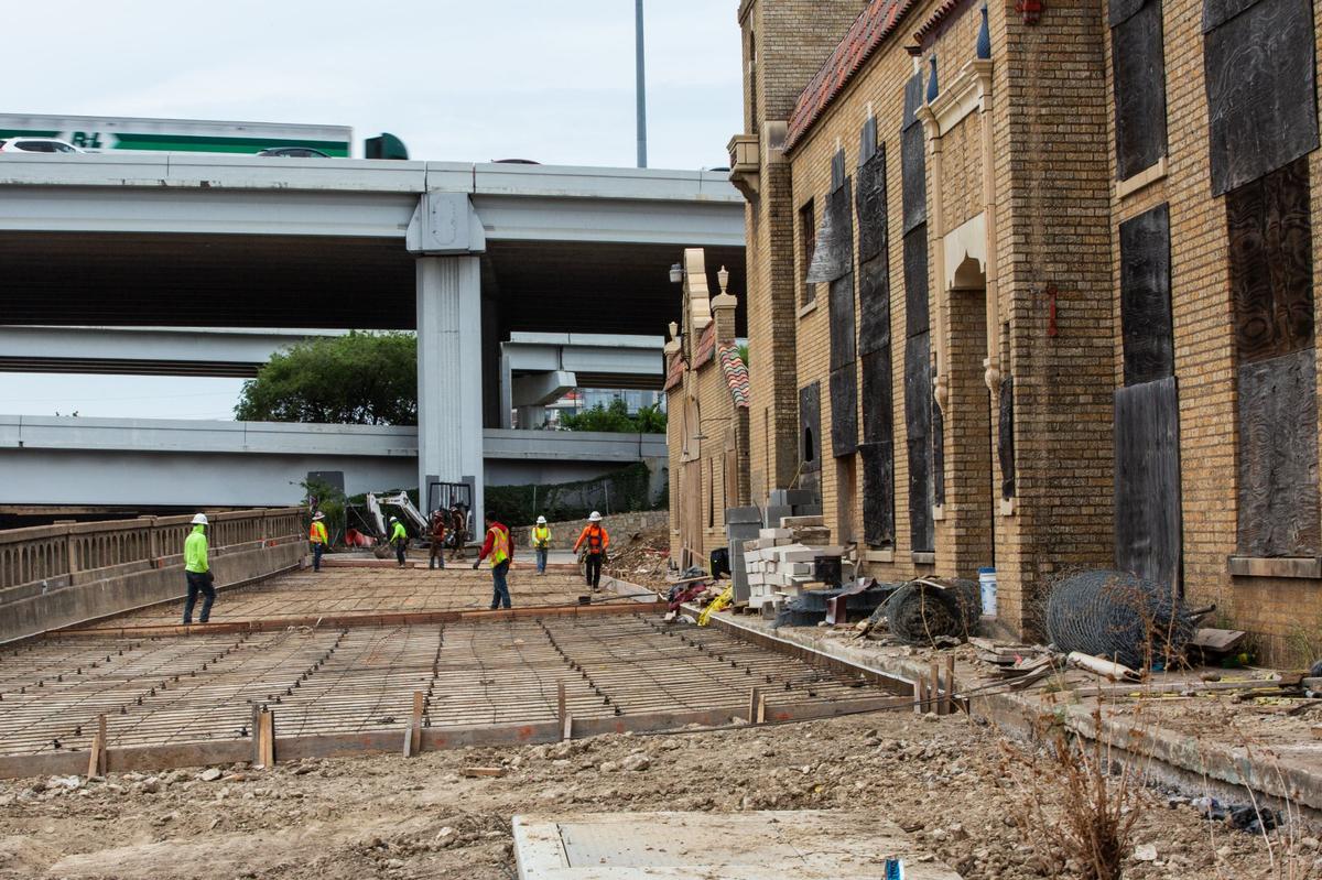 Workers continue construction on the Fort Worth Public Market Wednesday, July 17, 2024. Construction began on June 2023
