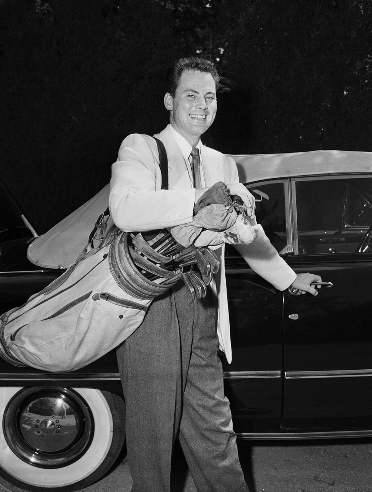 Sept. 13, 1950: Golfer and actor John Agar, of Hollywood, relaxing in Fort Worth.