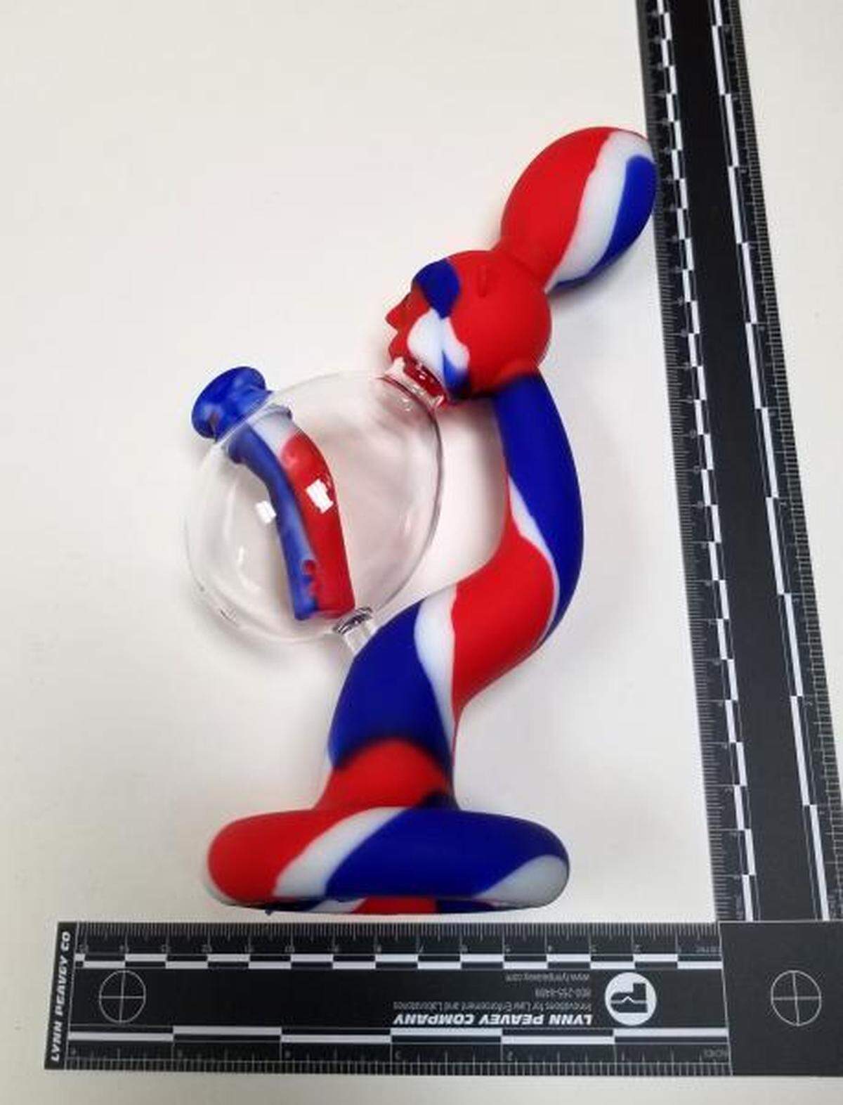 One of the bongs seized at Dulles International Airport.