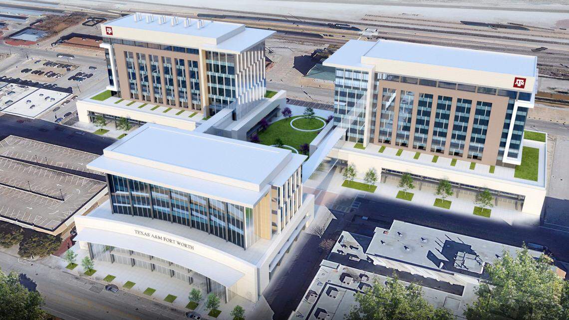An artistic rendering of Texas A&M's new downtown Fort Worth campus