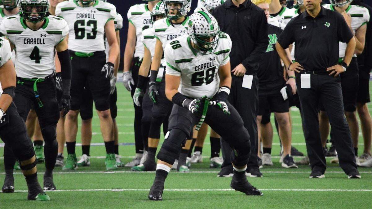 Southlake Carroll 2020 offensive tackle Andrej Karic.