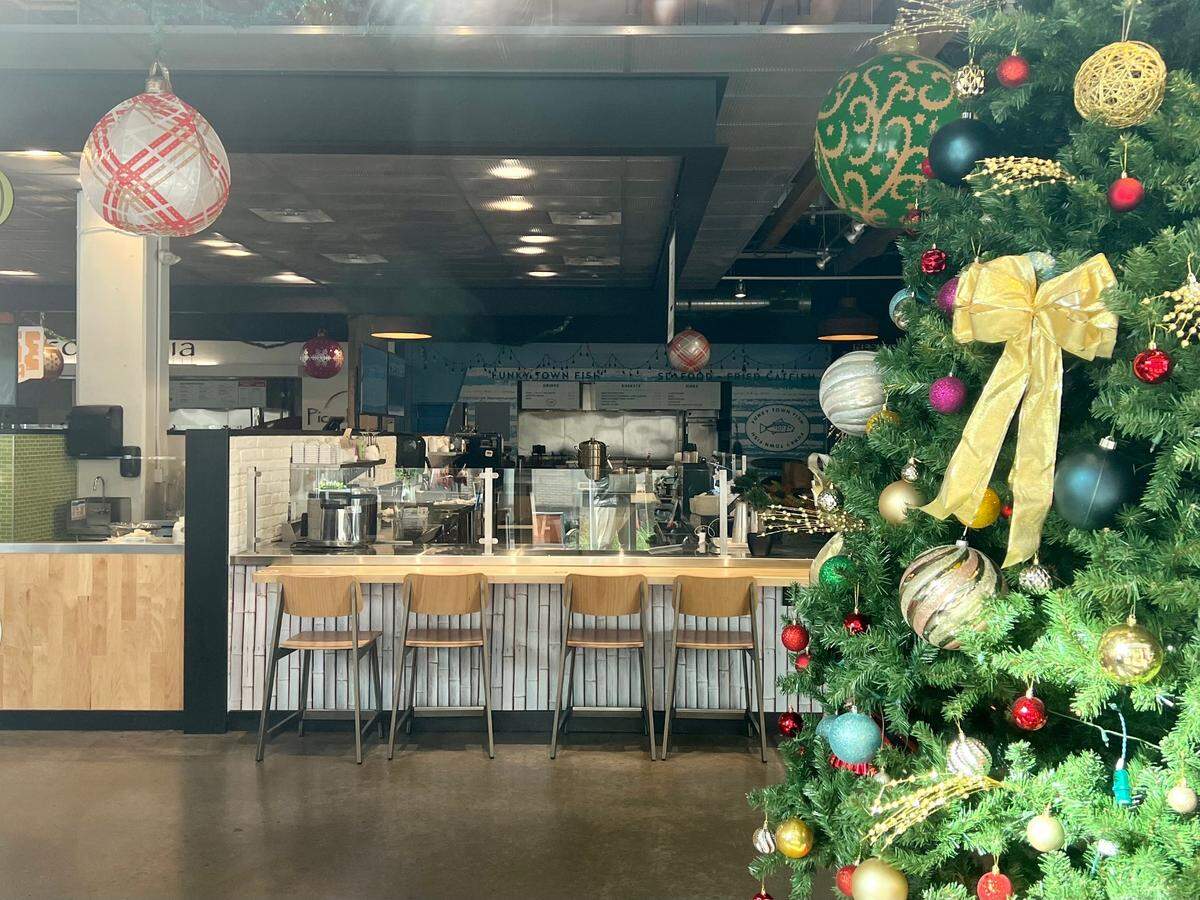 Christmas decorations and liquor remain inside now-closed Crockett Hall.