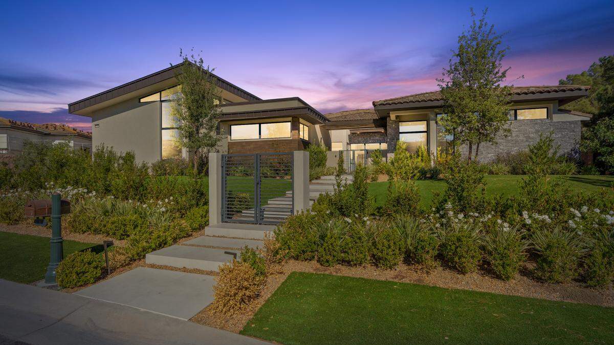 The exterior of NFL running back Josh Jacobs’ home in Las Vegas.