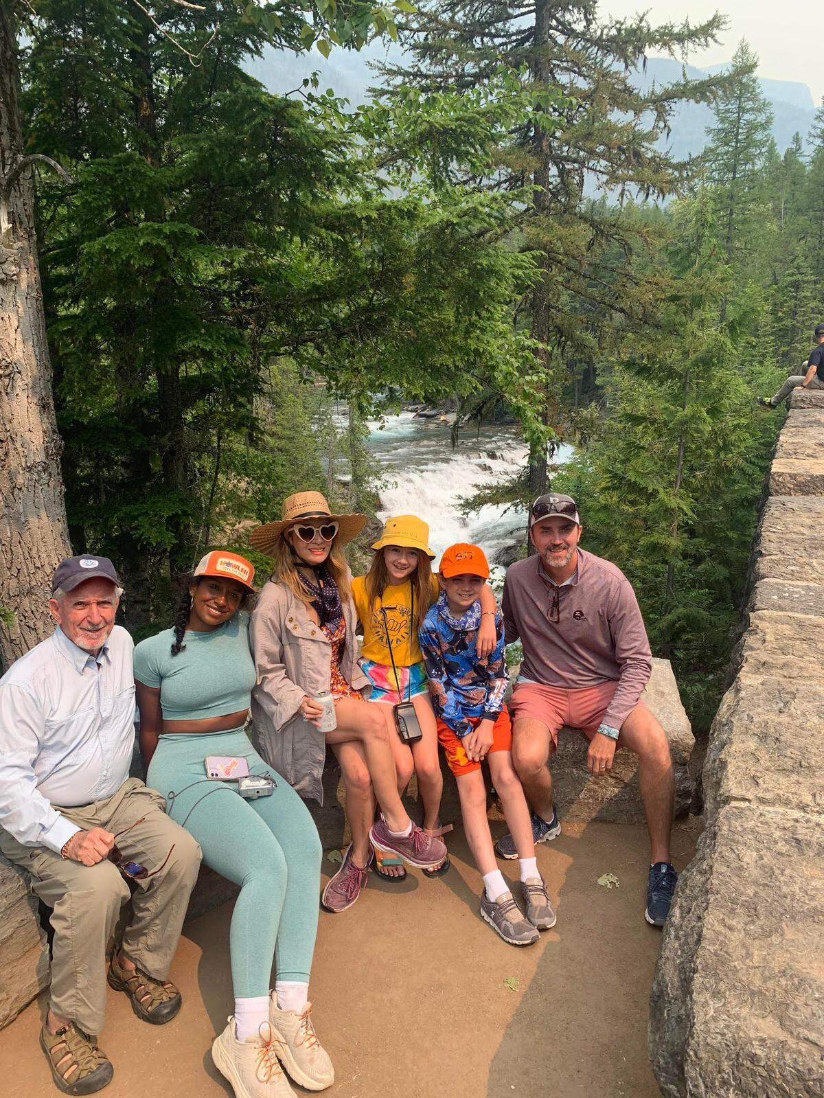 Last year Cline McMurry, despite his condition, traveled to Glacier National Park in Montana. His family (L to R), grandfather Don, sister Carmen, mother Elena, sister Milly, Cline, and father, Cliff.