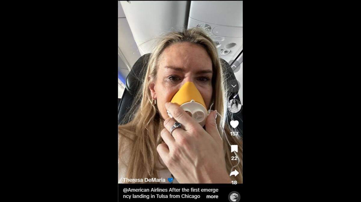 Theresa DeMaria, who said she fainted because of a lack of oxygen on an American Airlines flight that made two emergency landings, has filed a negligence ​lawsuit against the Fort Worth-based airline.