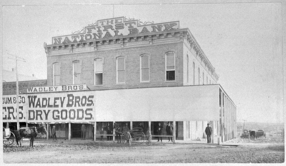 1884: Weatherford, Texas: The First National Bank and Wadley Brother’s Dry Goods Store