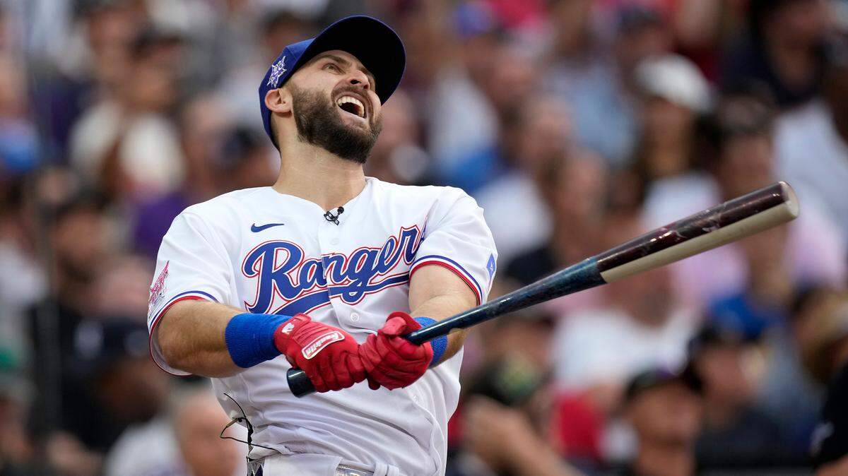 Texas Rangers slugger Joey Gallo was eliminated by Irving High School alumnus Trevor Story of the Colorado Rockies in the first round of the Home Run Derby Monday at Coors Field in Denver. Story edged Gallo 20-19.