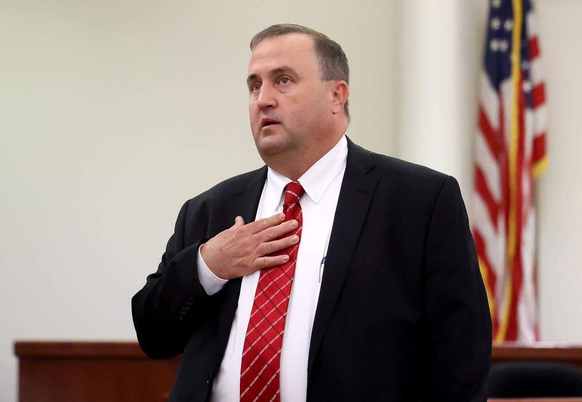 Defense attorney Steven Goblegives his opening statement in the capital murder trial of Tanner Horner in the November 2022 strangulation killing of 7-year-old Athena Strand on Tuesday, April 7, 2026, at the Tim Curry Criminal Justice Center in Fort Worth.