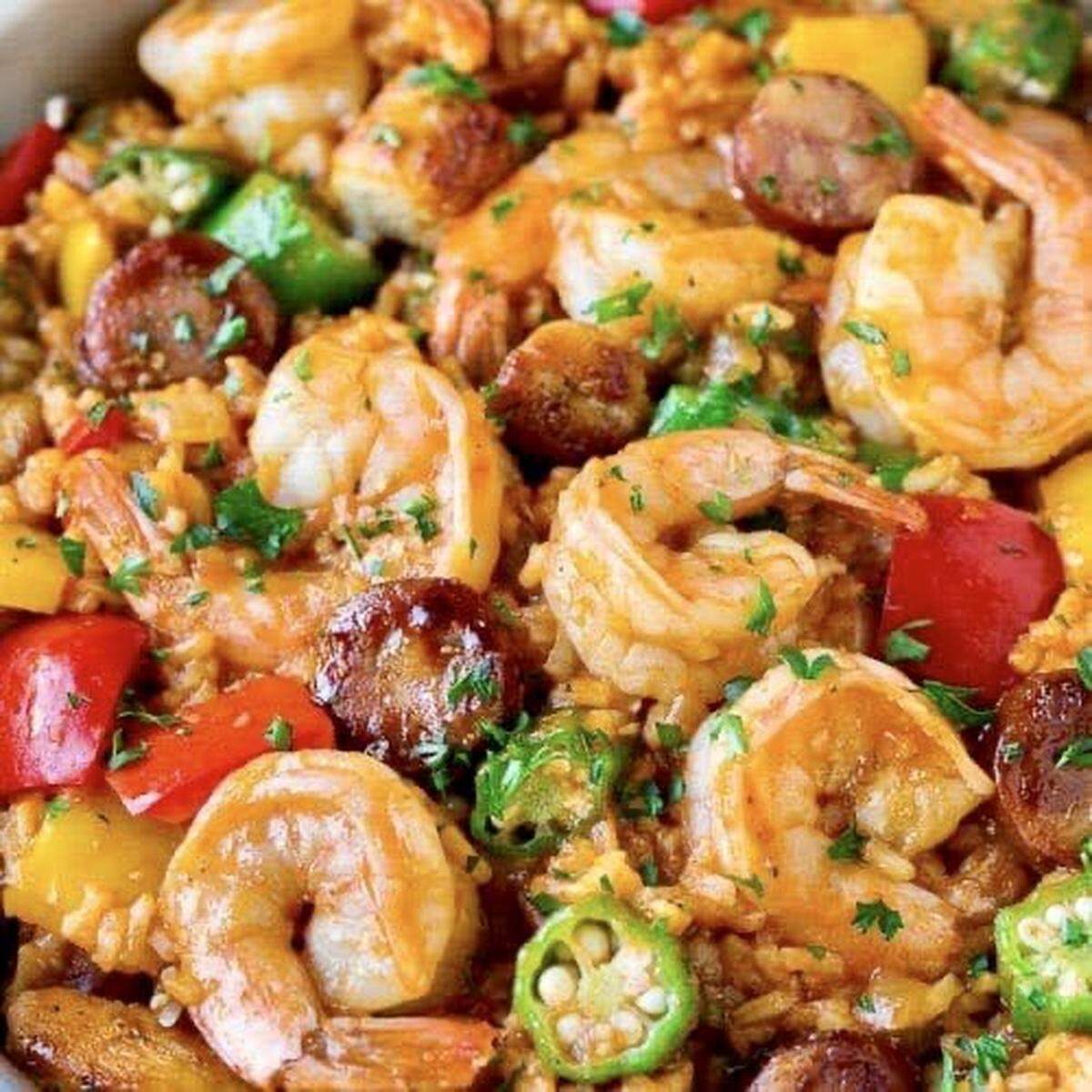 Shrimp jambalya at the Singing Chef Cafe.
